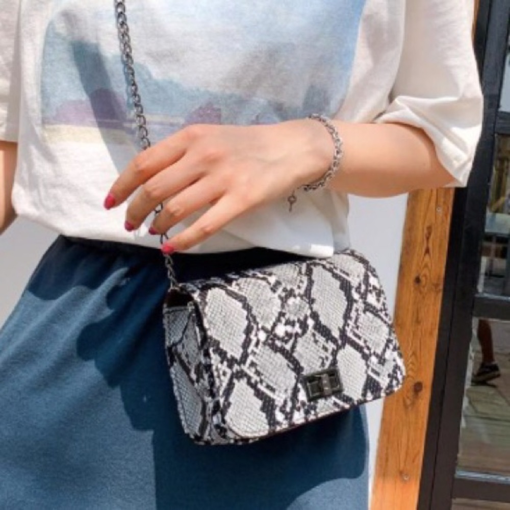 With Grace Snake Skin Handbag